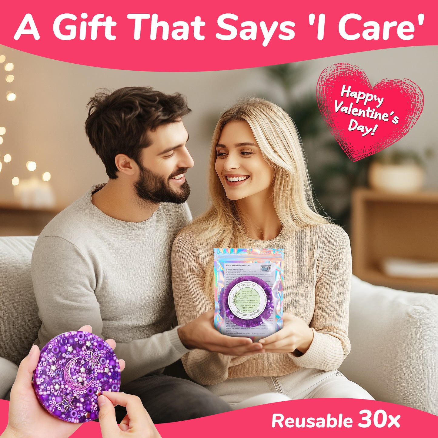 Reusable Picky Fidget Pad, Skin Picking Fidget Toys, Remeltable Picking Pad, Sensory Pick Pad, Valentine Gift for Adults with Anxiety, ADHD, Trichotillomania or Dermatillomania