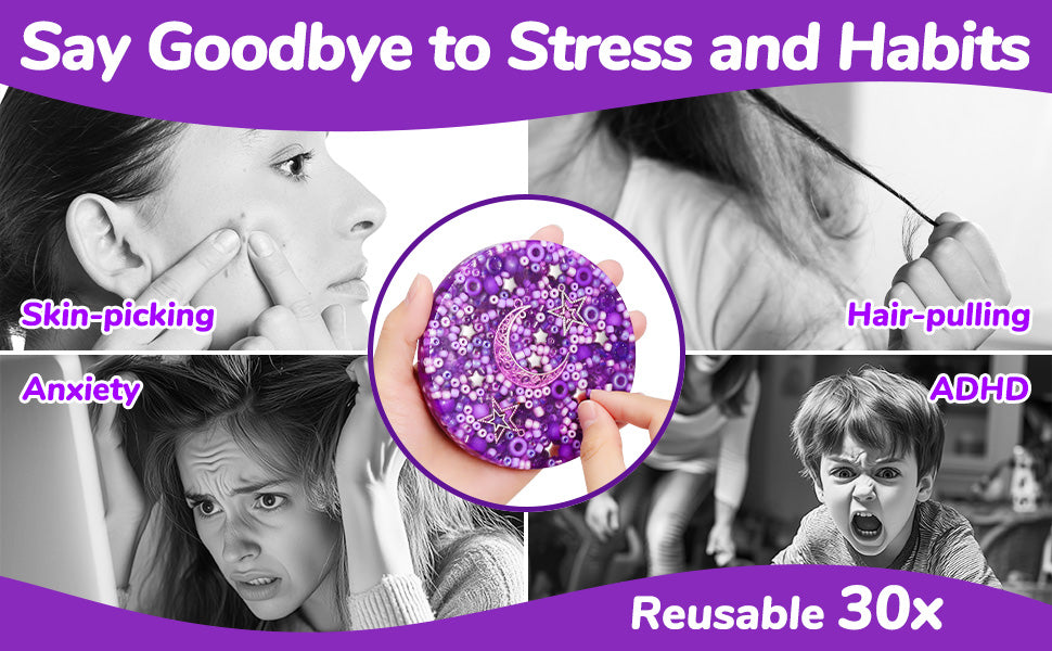 Reusable Picky Fidget Pad, Skin Picking Fidget Toys, Remeltable Picking Pad, Sensory Pick Pad, Valentine Gift for Adults with Anxiety, ADHD, Trichotillomania or Dermatillomania