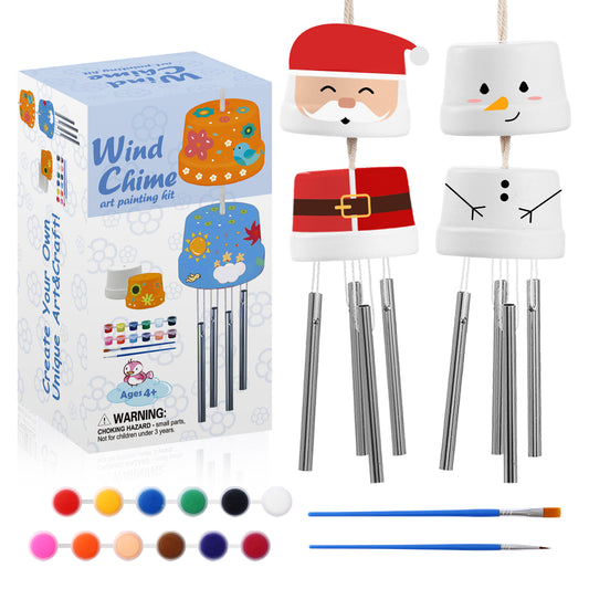 Sooppervix Wind Chime Kit Arts and Crafts DIY Wind Powered Musical Chime Gift for Boys and Girls Construct & Paint Crafts for Kids Ages 4 5 6 7 8